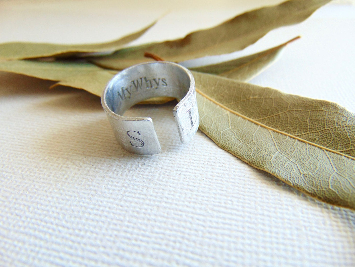 Initial Ring, Secret message ring, custom name ring, adjustable ring Personalized Stamped Ring spiritual & Inspirational Quote jewelry