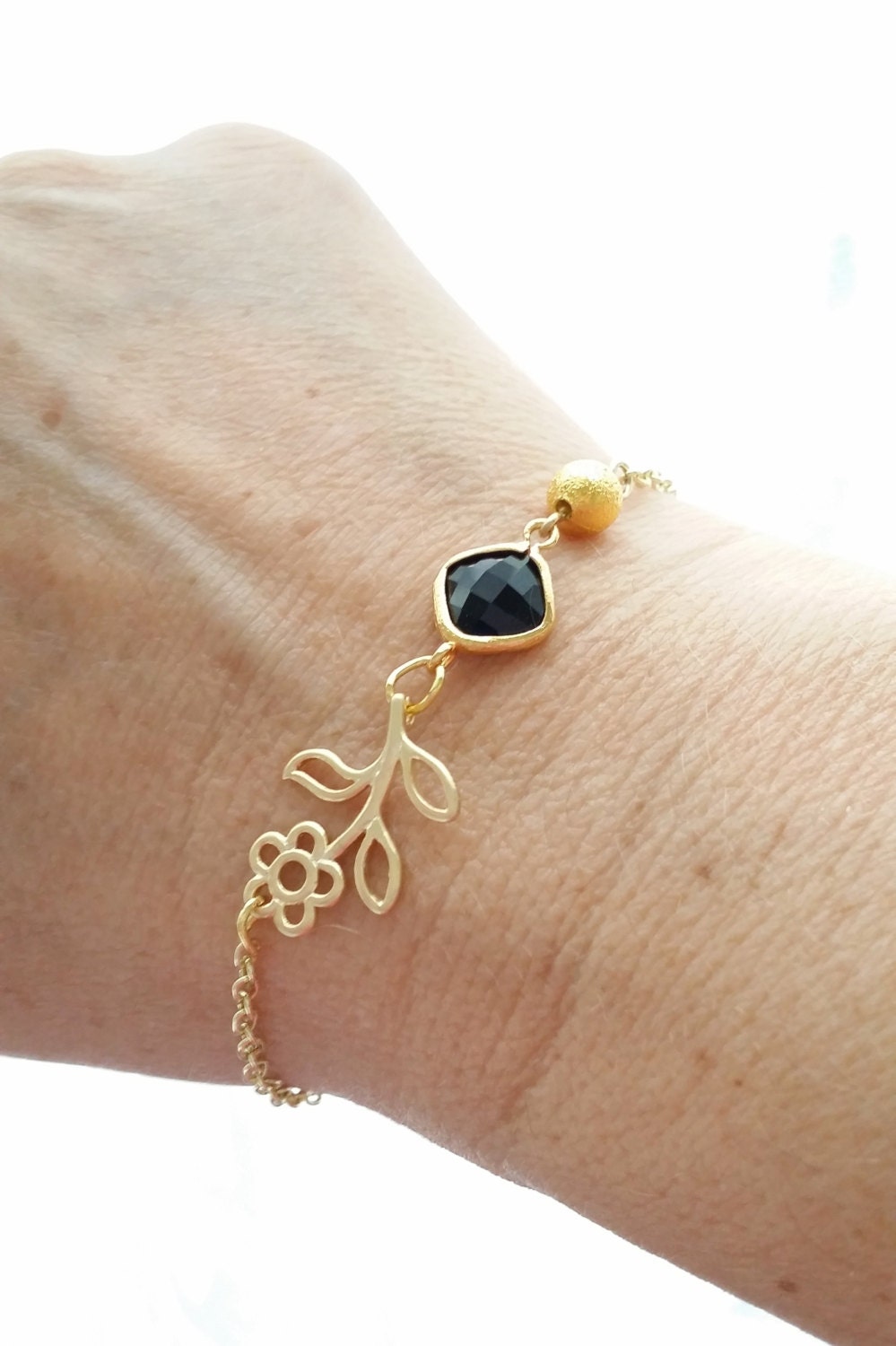 Personalized Bridesmaid bracelet w/ Initial and birthstone, Custom crystal bracelet, Flower girl gift bracelet and initial Charm