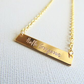 Personalized Nameplate Necklace, custom engraved name Bar necklace