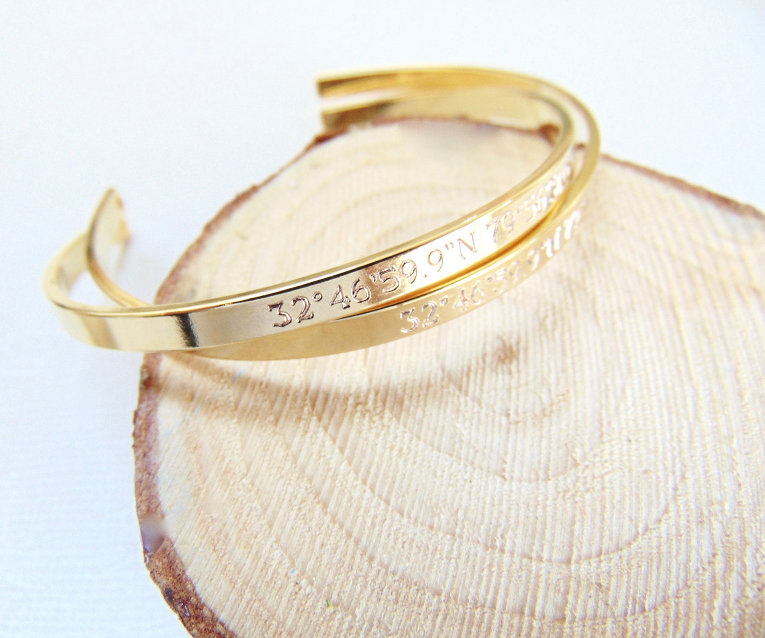 Coordinates Cuff Bracelet, custom location bangle, GPS cuff Engraved Latitude Longitude Bracelet 16K gold/silver/Rose Gold, Bridesmaid gift