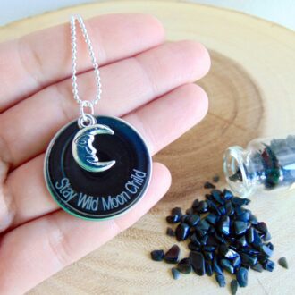 selenophile necklace, Moon necklace, Stay Wild Moon Child, Silver crescent moon pendant, moon necklace, boho vibe jewelry