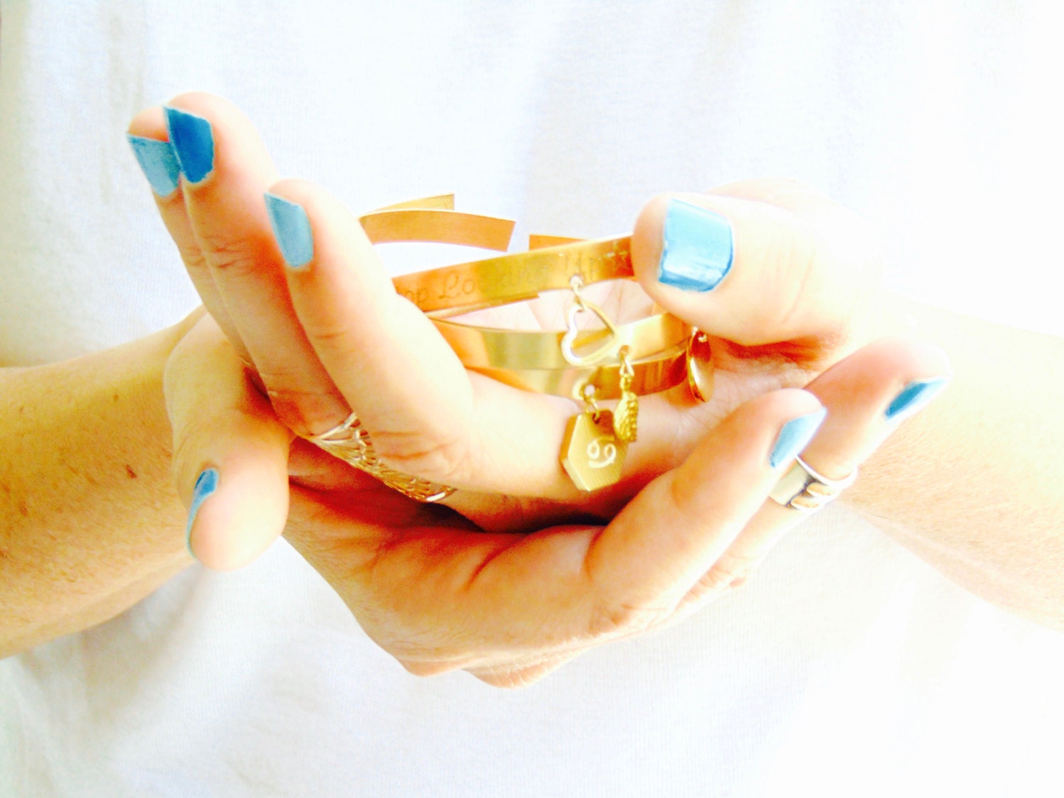 Personalized Gold cuff bracelet – Custom charm bracelet: leaf/heart/Zodiac/hexagon, Bridesmaid gift, engraved bracelet, custom jewelry.