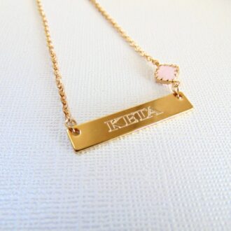 Gold Name necklace, Nameplate bar necklace, engraved jewelry, personalized name pendant, customized birthstone jewelry, October birthday