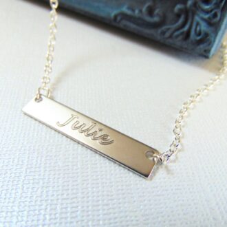 Custom Nameplate Bar necklace, personalized engraved name Jewelry