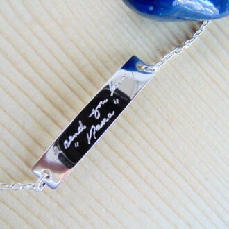 Customized Handwriting bracelet, signature bracelet, Personalized handwritten bar bracelet, engraved jewelry, Silver hand writing bracelet