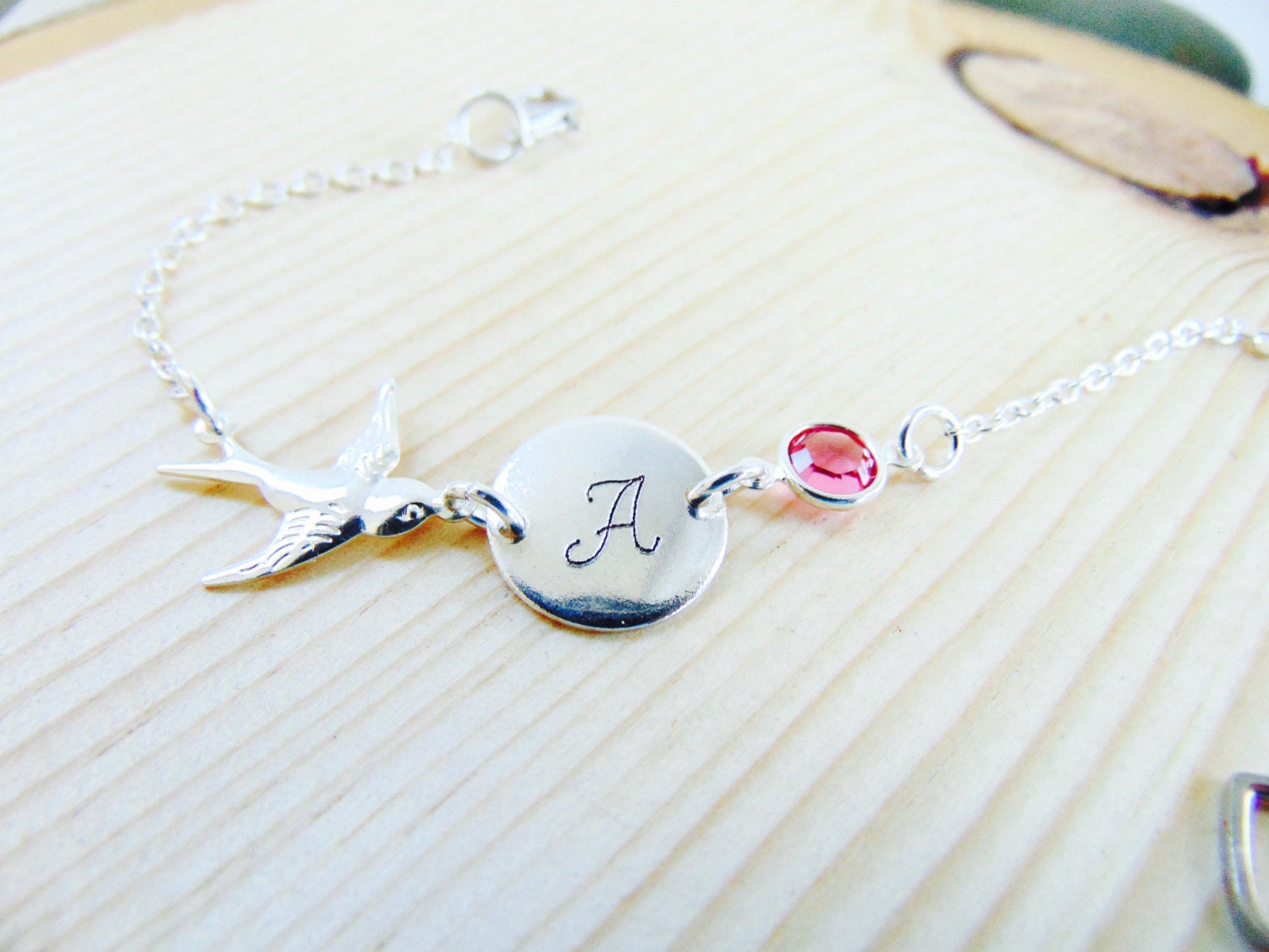 December Birthstone Bracelet ,Personalized Jewelry, customized initial bracelet, December birthday gift, Turquoise birthstone jewelry gift.