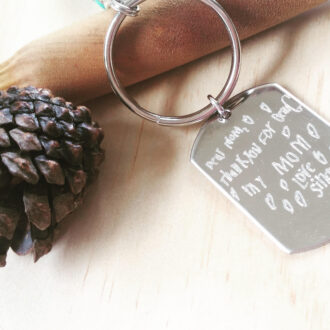 Handwriting keychain, Personalized Engraved keychain, signature keychain, gift for him/her, actual handwritten jewelry, child drawing.