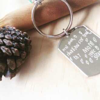 Handwriting key chain, Personalized Engraved keychain, signature ke chain, gift for mommy, actual handwritten gift, custom drawing
