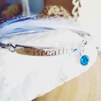 Custom bangle bracelet, Engraved bar Bracelet, Stamped silver cuff, motivational bangle, Birthstone jewelry, Personalized gift for her.
