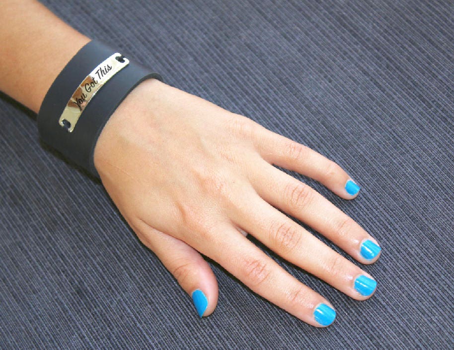 Custom black leather cuff, engraved handwritten bracelet, silver nameplate, actual handwriting jewelry, personalized gift for her/him