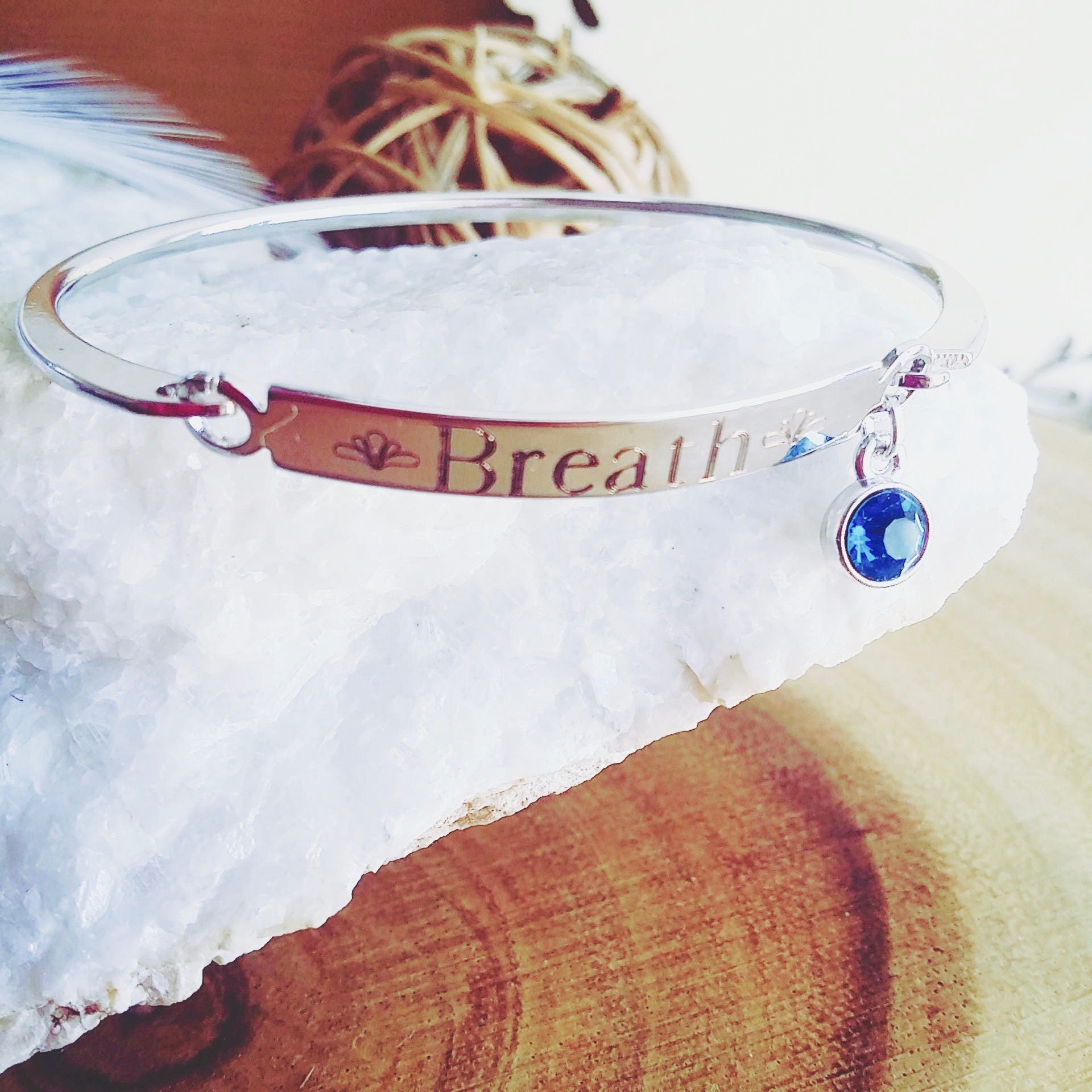 Custom bangle bracelet, Engraved bar Bracelet, Stamped silver cuff, motivational bangle, Birthstone jewelry, Personalized gift for her.