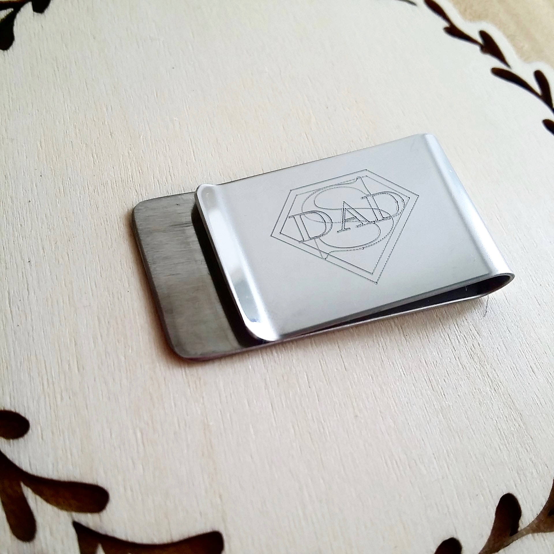 Custom Money clip, Engraved Money clip, Personalized gift for him, Groomsmen Gift, Daddy daughter Gift, child drawing, Actual handwriting.