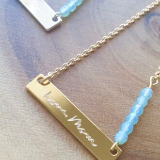 Mothers day gift, Actual Handwriting necklace, Personalized handwritten bar necklace, Custom hand writing gold/silver/rose gold jewelry