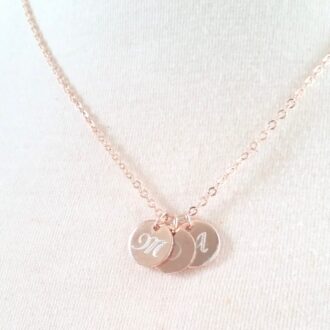 Mothers day gift, Monogram Disc necklace, Initial necklace, Personalized name gift for mom, engraved Gold initial charm necklace.