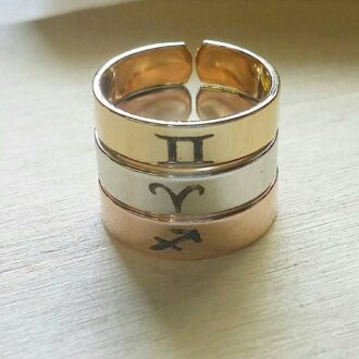 Zodiac ring, Adjustable custom ring, Aries, Taurus, Gemini, cancer, Leo, Virgo, Libra, Scorpio, Sagittarius, Capricorn, Aquarius, Pisces