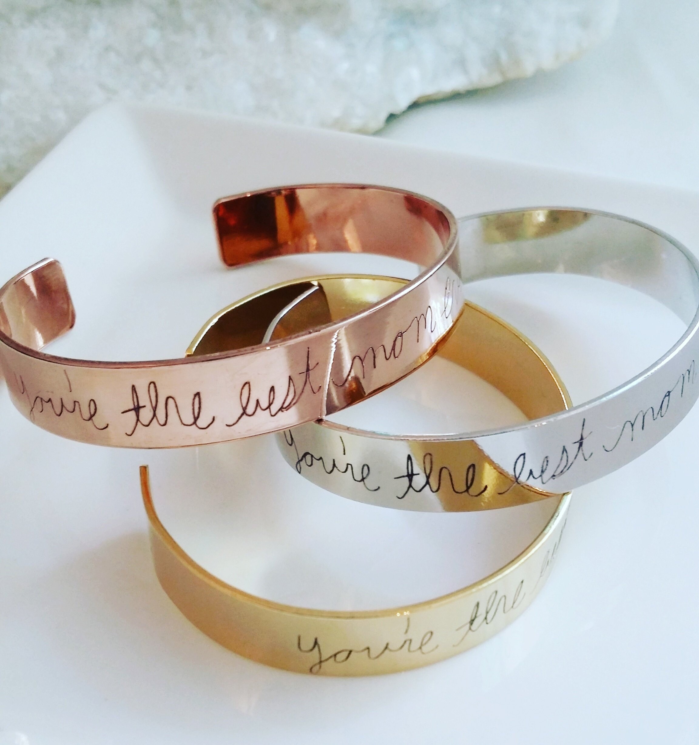 mother’s day Personalized custom Handwriting cuff bracelet, engraved signature cuff, Keepsake Gift, silver, Rose gold, gold cuff