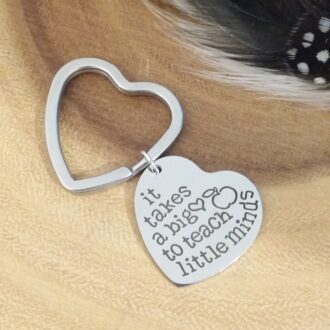 Teacher appreciation gift, Engraved heart key chain, silver heart key chain, message, teacher mentor or coach gift under 15 Ready to ship