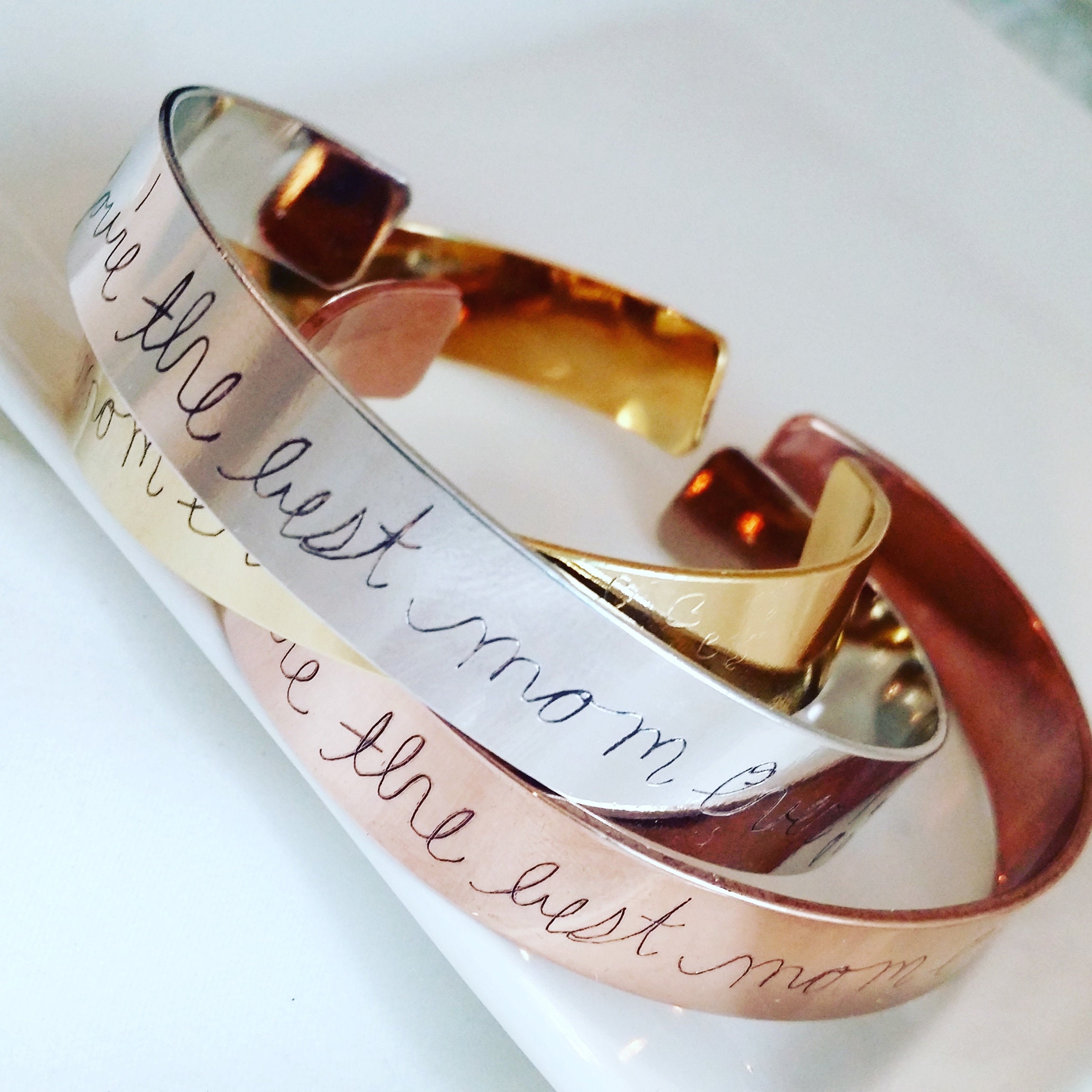 Actual Handwriting cuff bracelet, handwritten bracelet, custom signature cuff, personalized Keepsake Gift, silver, Rose gold, gold bangle
