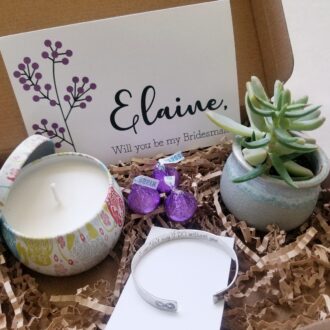 Personalized Bridesmaid proposal gift set, will you be my bridesmaid, live succulent, maid of honor proposal, asking bridesmaid gift box