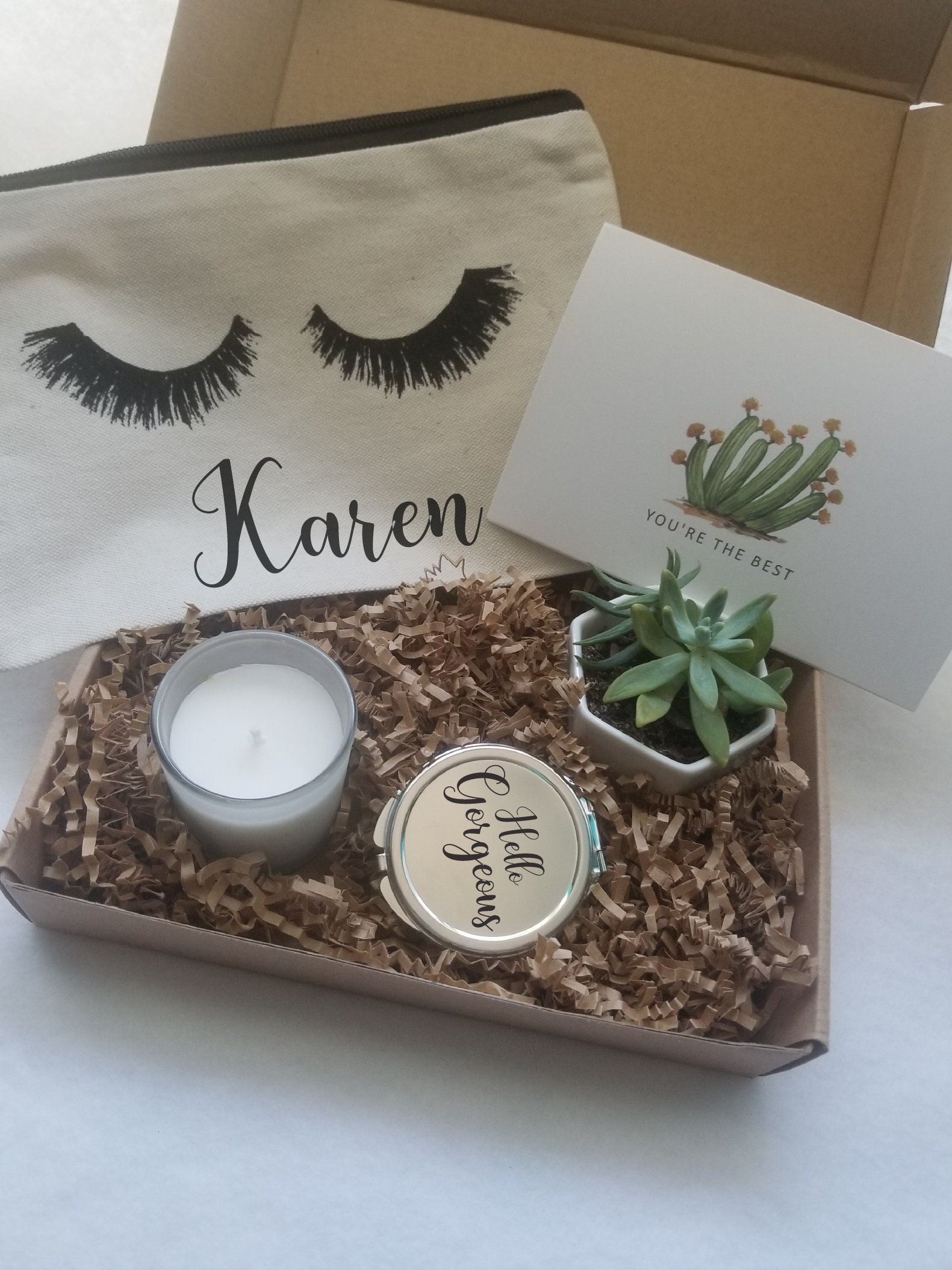 Bridesmaid proposal gift set, will you be my bridesmaid, live succulent, send a gift, Personalized asking bridesmaid gift, pre filled box