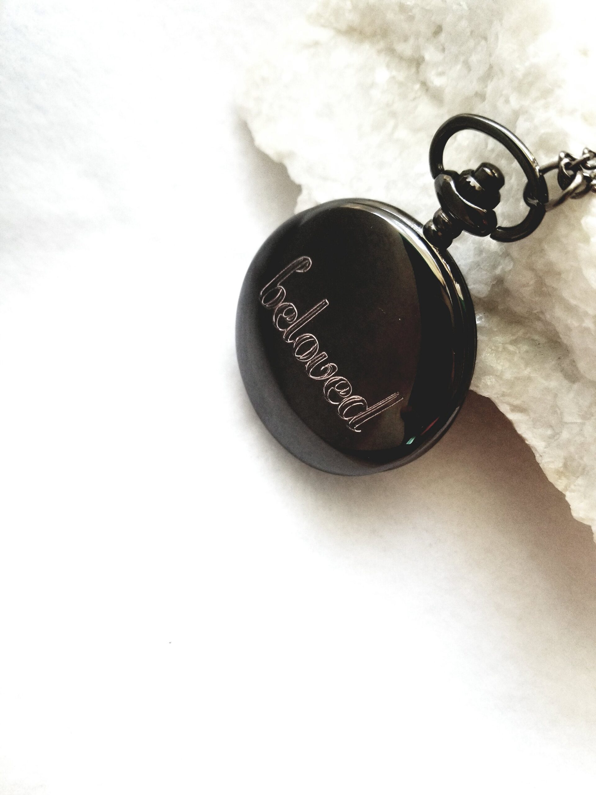 Father’s Day Gift, Actual Handwriting Pocket Watch, Custom Engraved Steampunk Watch Chain, Personalized Men’s Gift for Dad