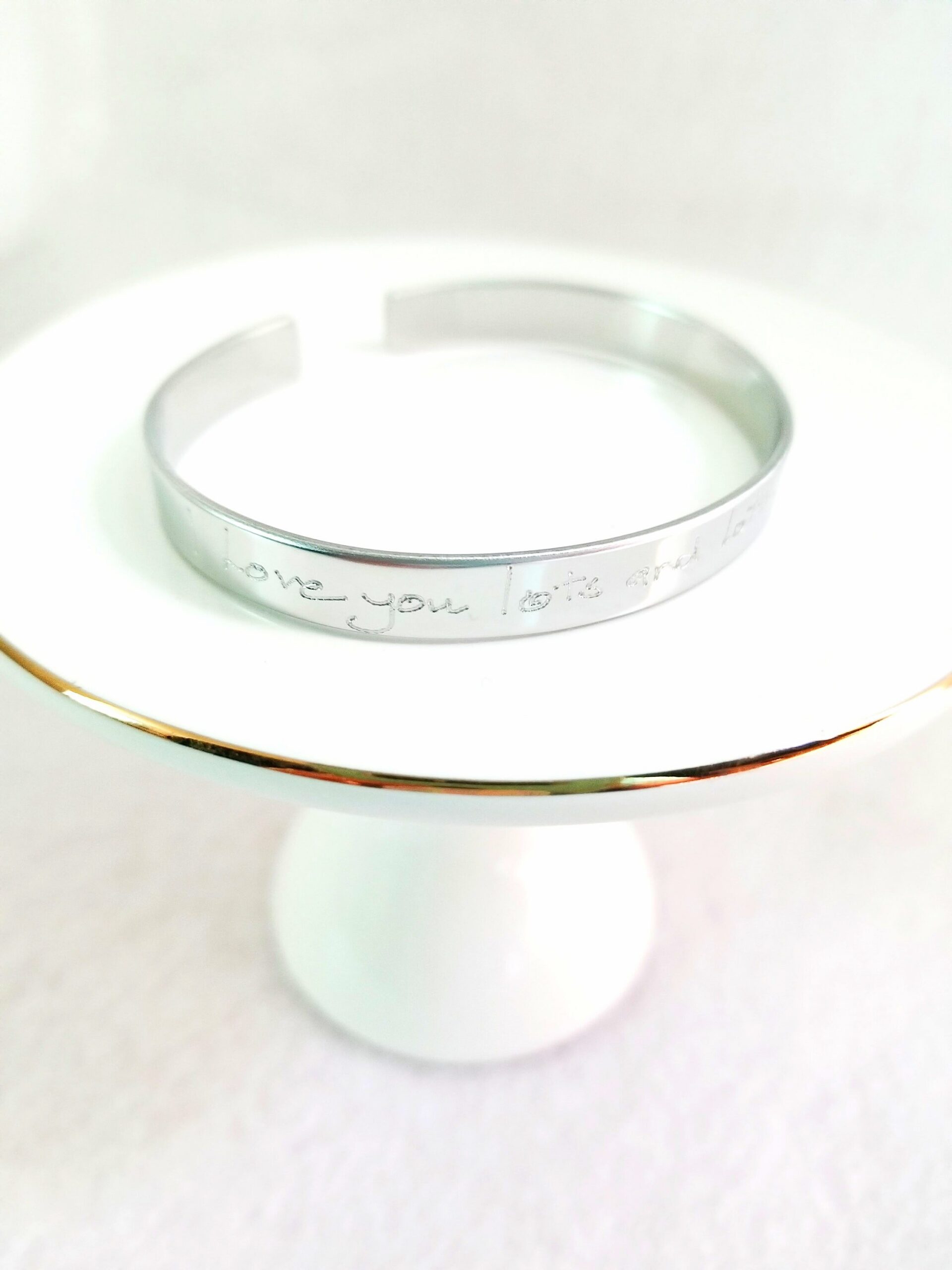 Unisex gift Actual Handwriting cuff bracelet, Sterling silver bracelet, Custom handwritten cuff, Personal engraved signature cuff