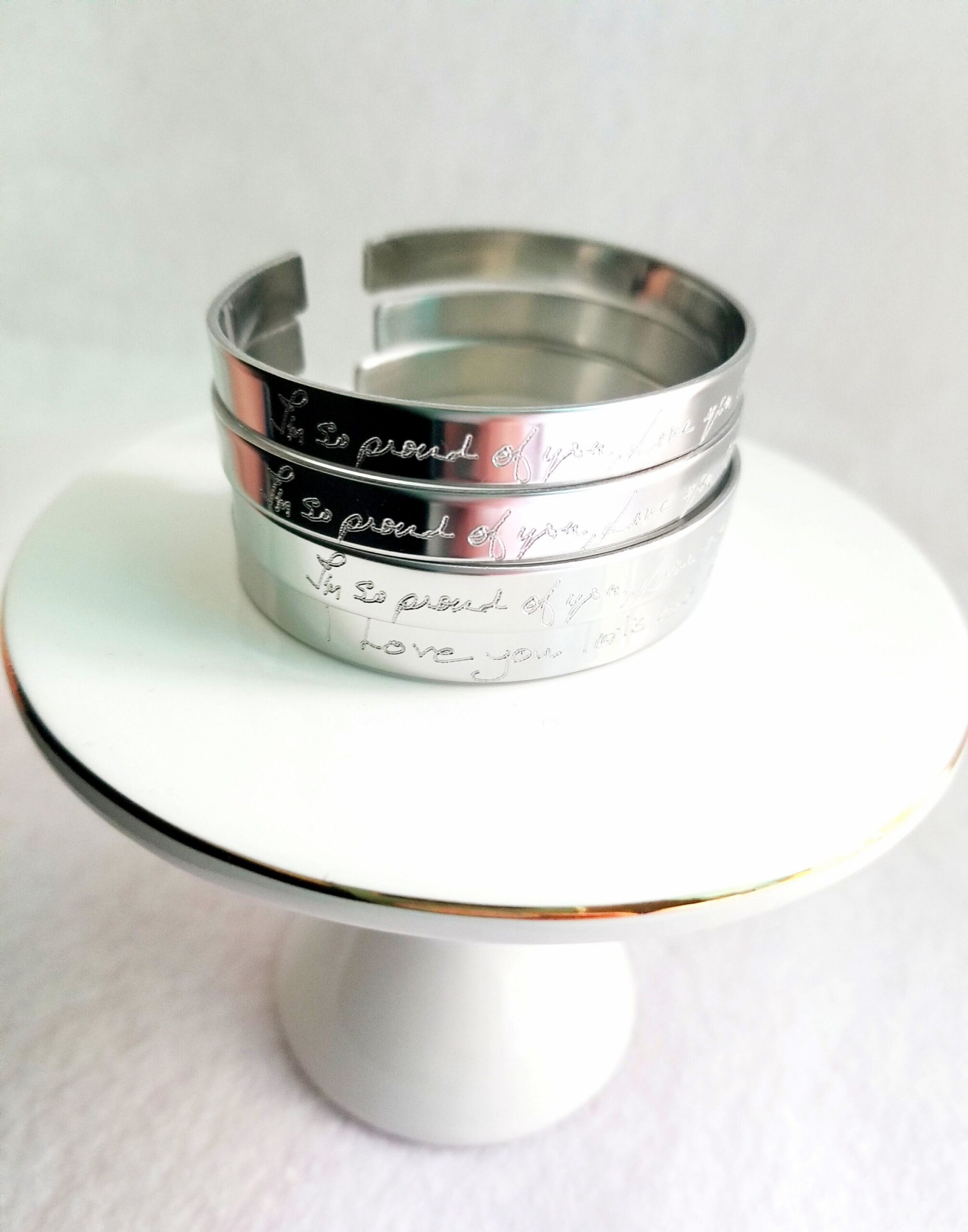 Unisex gift Actual Handwriting cuff bracelet, Sterling silver bracelet, Custom handwritten cuff, Personal engraved signature cuff