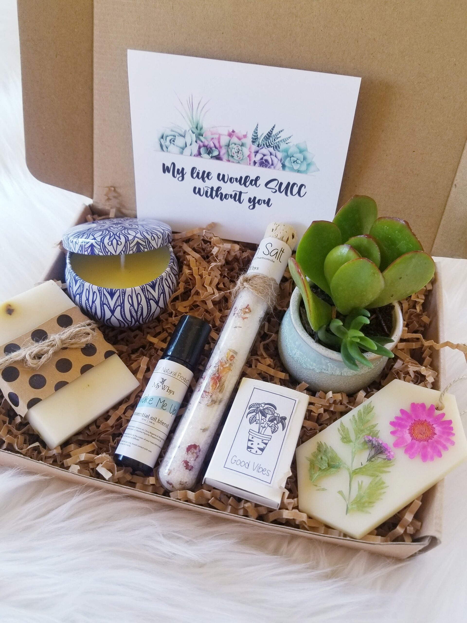 My life would SUCC without you gift box, Thinking of you box, care package, spa gift box, send a gift, best friend gift, natural pamper gift