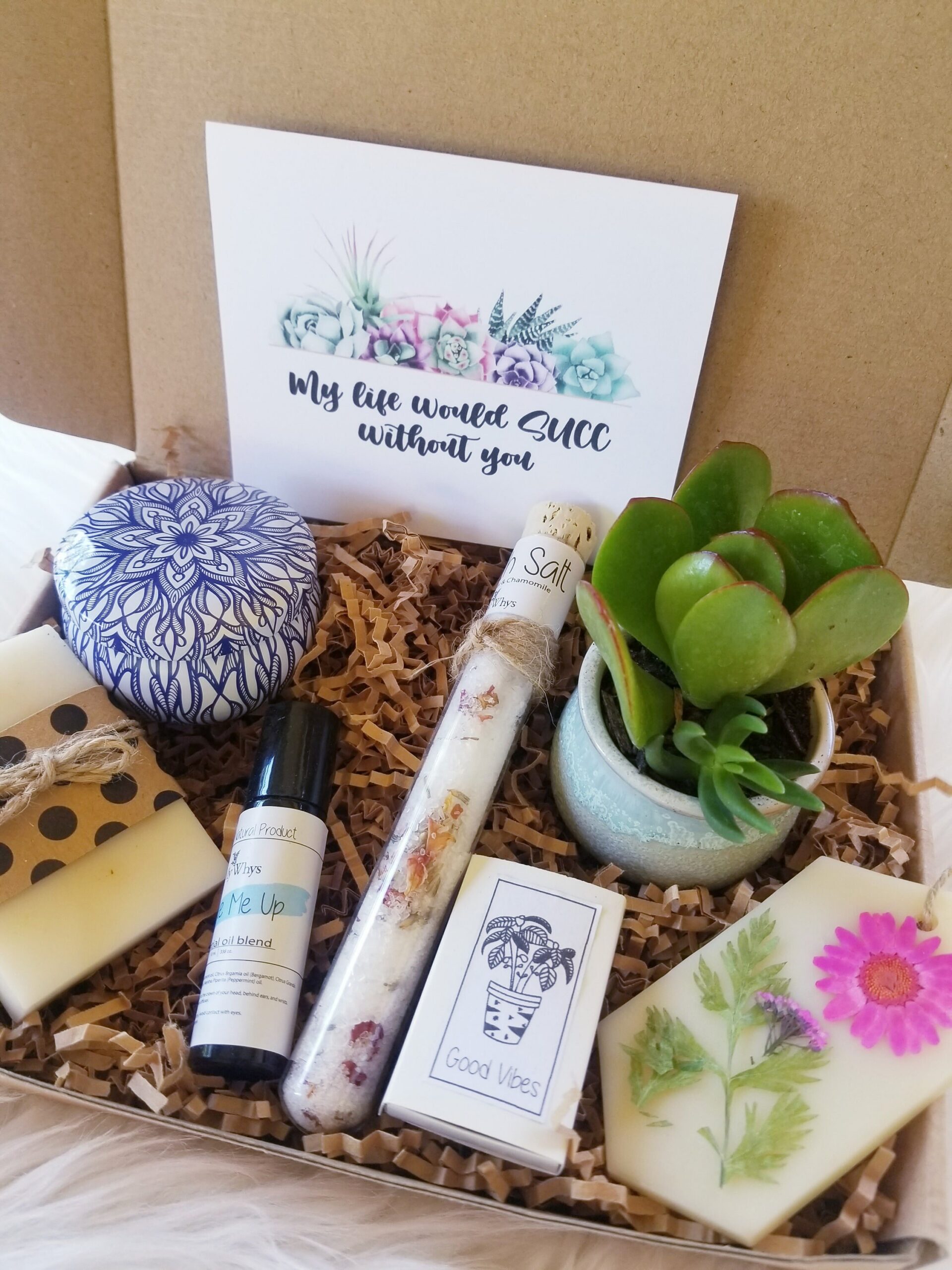 My life would SUCC without you gift box, Thinking of you box, care package, spa gift box, send a gift, best friend gift, natural pamper gift