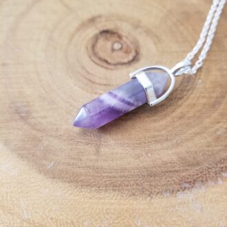 Amethyst silver purple necklace, healing crystal stone pendant, February birthstone necklace, healing amethyst stone pendant, Add on