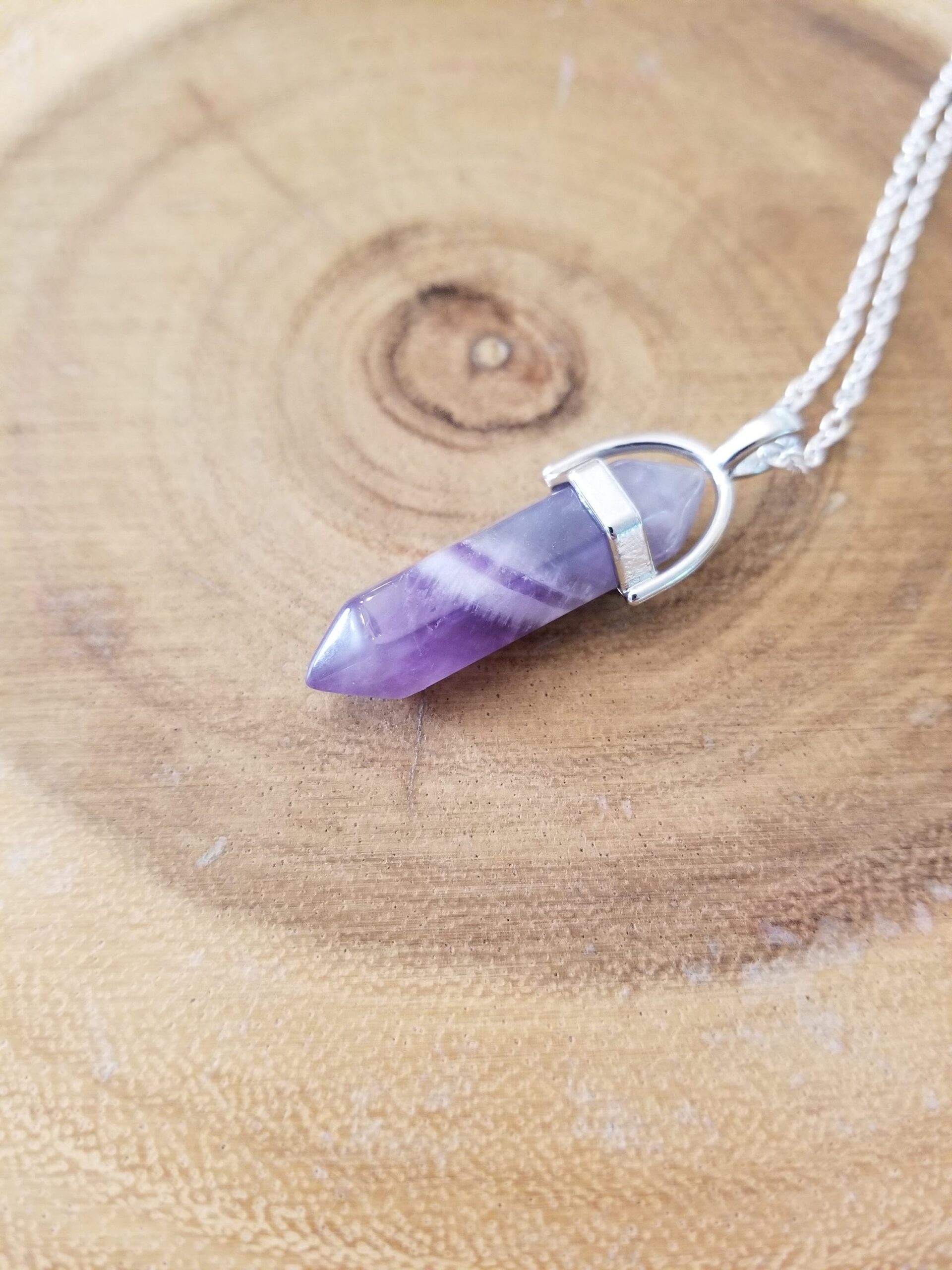 Amethyst silver purple necklace, healing crystal stone pendant, February birthstone necklace, healing amethyst stone pendant, Add on