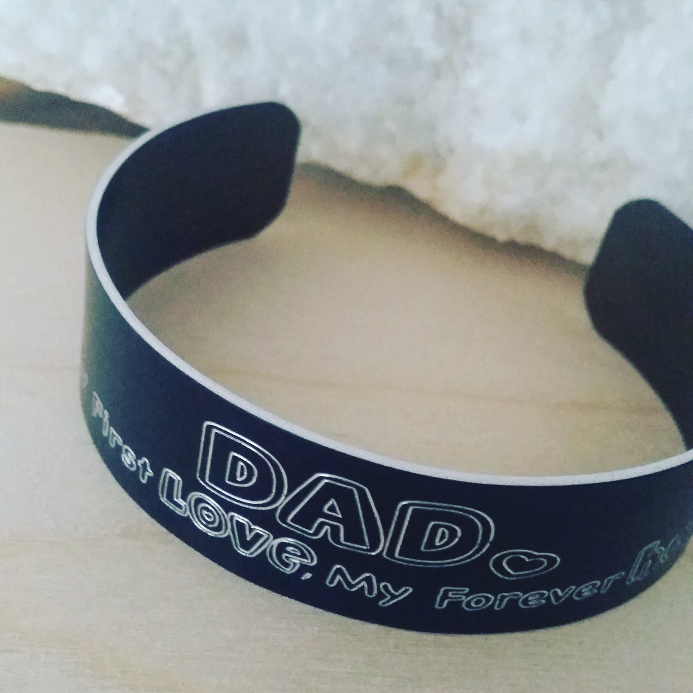 Fatherβs Day Gift for Dad, Personalized Handwriting Cuff Bangle for Men, Custom Engraved Nameplate Bracelet, Actual Handwriting Jewelry