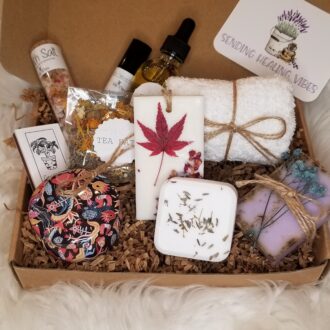Sending healing vibes spa gift box, All natural spa bundle, send care package, pampering basket, hug in a box, bath and beauty kit.