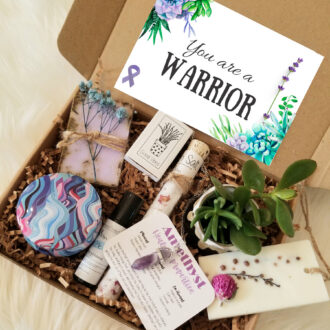 Warrior gift set, fighter gift box, stay strong, illness, hope, encouragement gift, Thinking of you care package, breast cancer survivor.