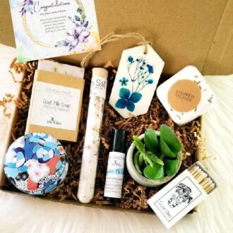 Congratulation first home purchase gift basket, New Home gift box, Send a spa gift, Housewarming gift idea from realtor to client, succulent