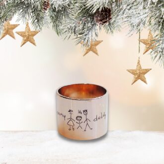 Custom handwriting ring, engraved rose gold band, child drawing ring, Signature ring, memorial keepsake Christmas gift, personalized ring.