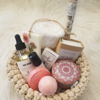Make yourself a priority Spa gift box, Thinking of you care package, send a pampering gift basket, relaxation Christmas gift set for her.