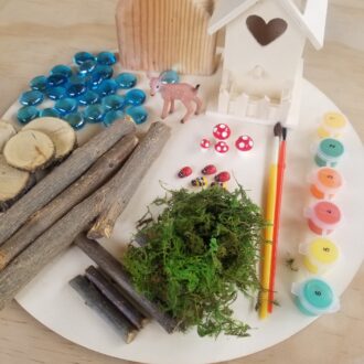 Kids birthday activity idea, party craft activities, woodland party kit, DIY kids craft kit, party favors, creative slumber party ideas.