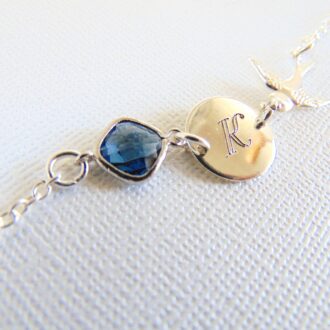 Personalized initial name bracelet with Turquoise birthstone, Custome monogram bracelet, Bridesmaid jewelry, birthday gift, flower girl gift