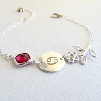 Zodiac bracelet, White Opal April birthstone charm bracelet, personalized horoscope bracelet, Zodiac jewelry, Custom Birthday gift, Libra