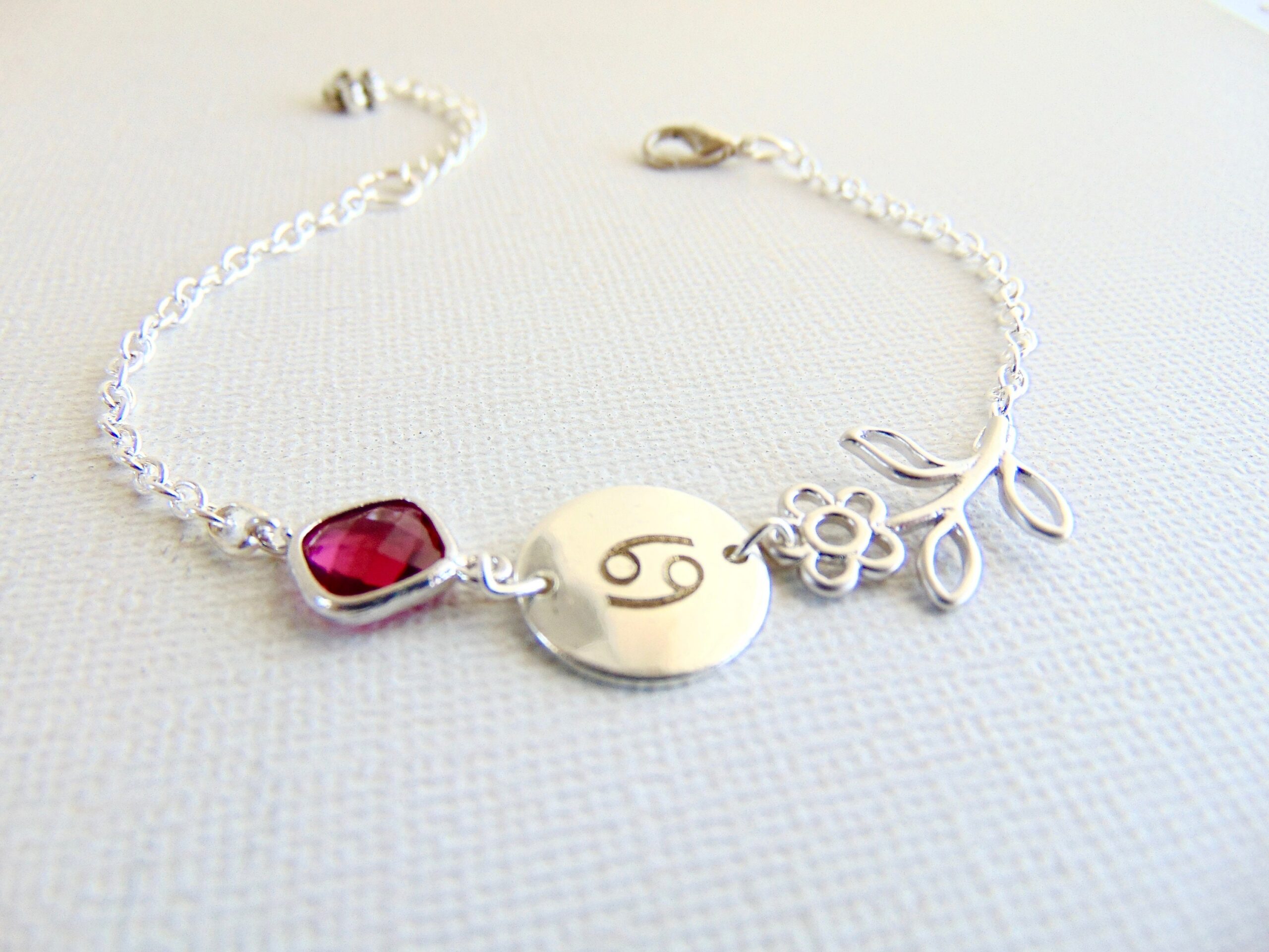 Zodiac bracelet, White Opal April birthstone charm bracelet, personalized horoscope bracelet, Zodiac jewelry, Custom Birthday gift, Libra