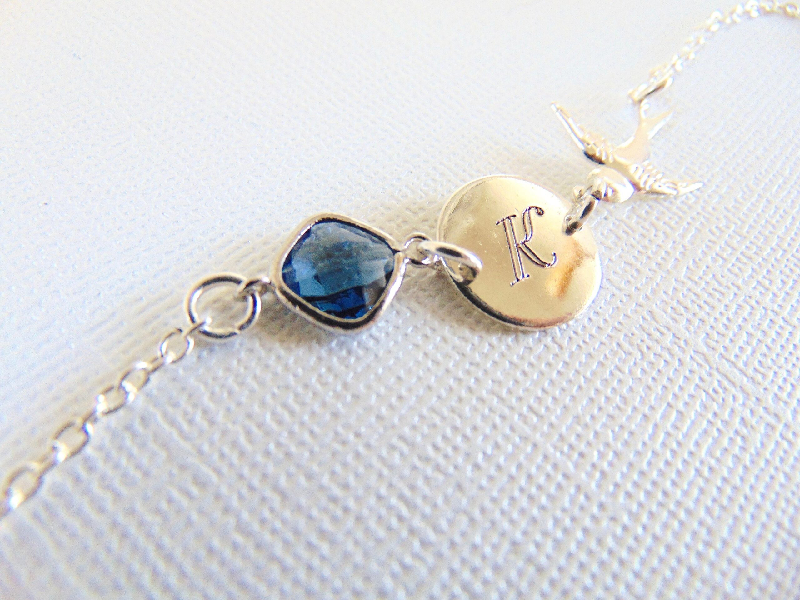 December Birthstone Bracelet ,Personalized Jewelry, customized initial bracelet, December birthday gift, Turquoise birthstone jewelry gift.