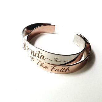 Birth month flower cuff, Birth flower bracelet, Floral gift for mom, custom Bridesmaid proposal gift, personalized engraved name bangle