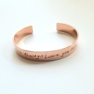 Actual Handwriting cuff bracelet, handwritten bracelet, custom signature cuff, personalized Keepsake Gift, silver, Rose gold, gold bangle