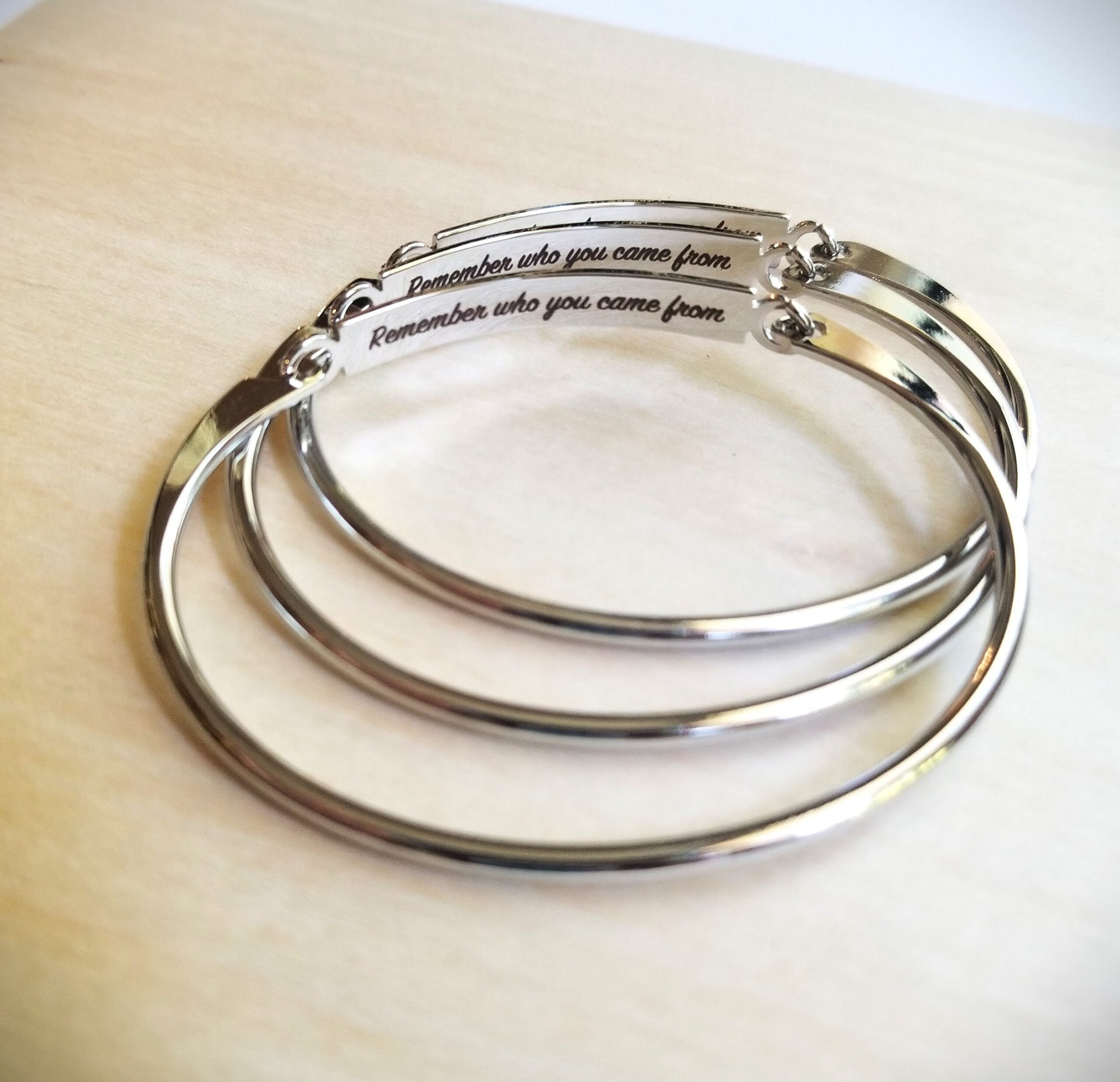 Personalized bar bracelet, Silver engraved bangle, Custom keepsake Gift in gold, rose gold cuff, Memorial Gift for her, Christmas Gift idea