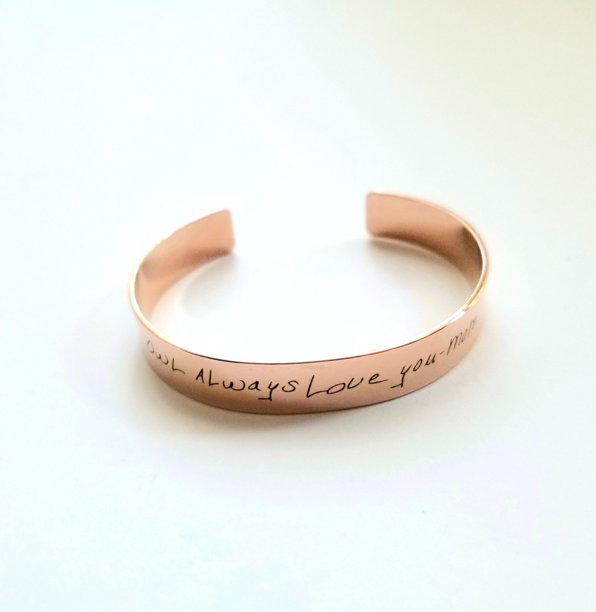 Actual Handwriting cuff bracelet, handwritten bracelet, custom signature cuff, personalized Keepsake Gift, silver, Rose gold, gold bangle