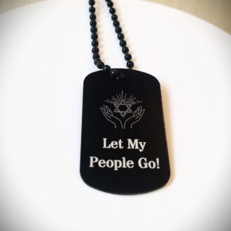 Let my people go necklace, Bring them home Israeli military tag pendant, engraved Black pendant for men and women, Stand with Israel hostage