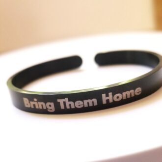 Bring them home Bracelet, Stand with Israeli Hostages Cuff, Engraved Black bracelet, Jewish tribe bangle, Support Israel, Am Israel Chai