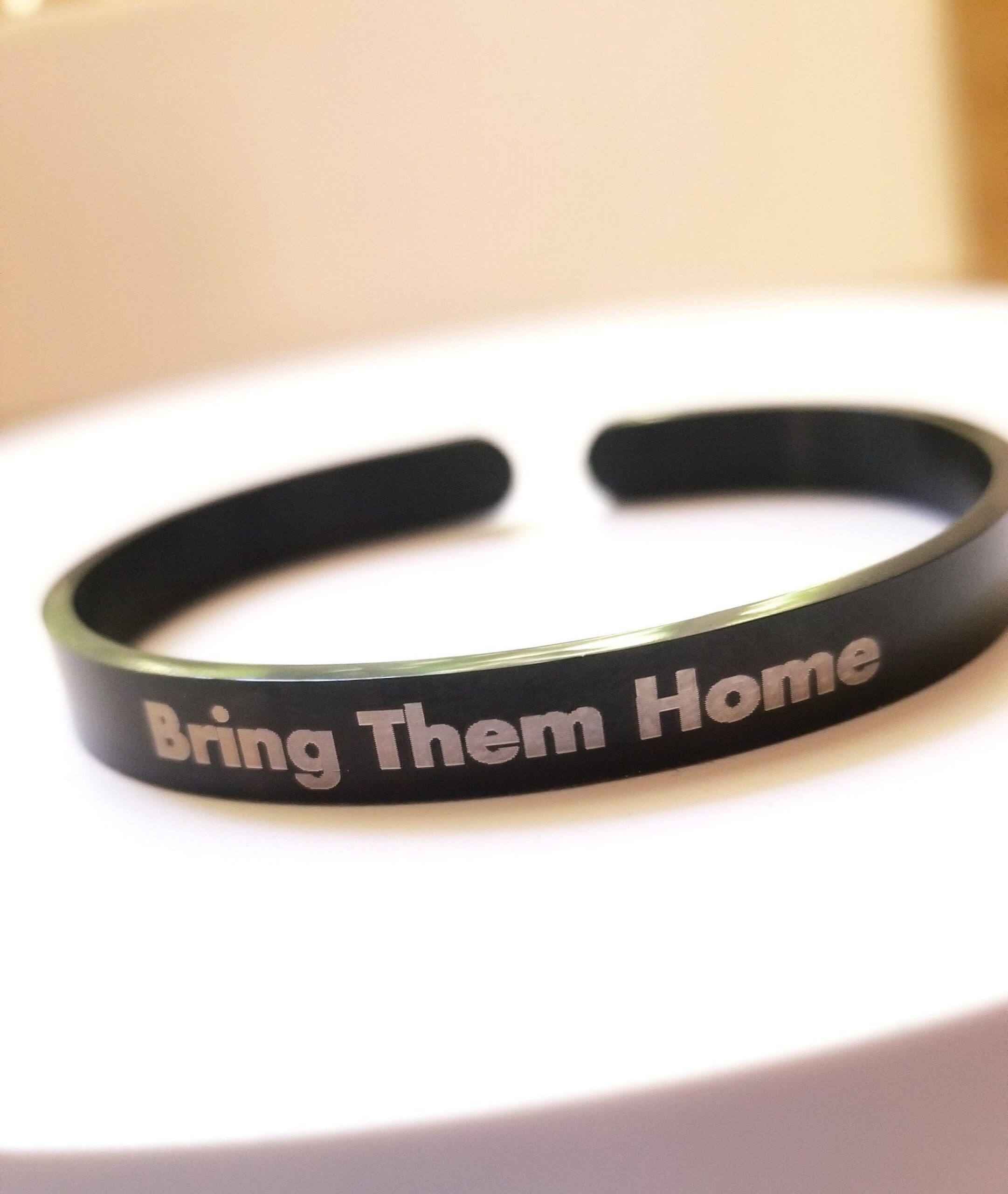 Bring them home Bracelet, Stand with Israeli Hostages Cuff, Engraved Black bracelet, Jewish tribe bangle, Support Israel, Am Israel Chai