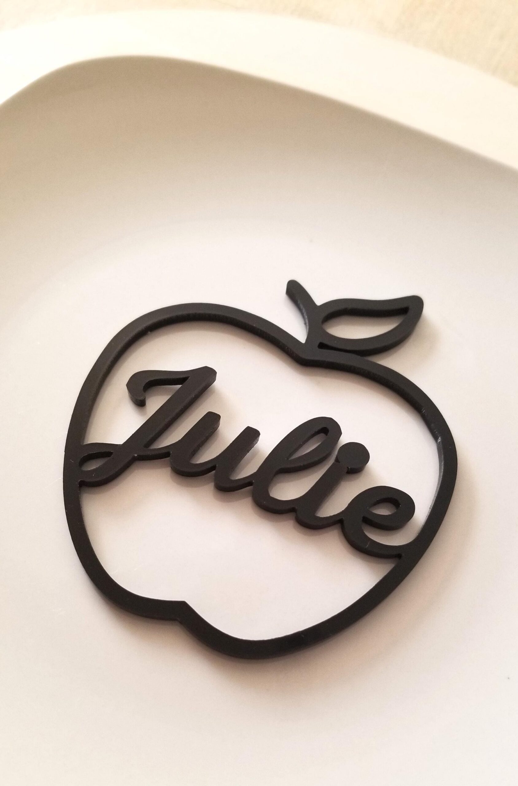 Rosh Hashanah table decoration, Jewish new year holiday, Wedding place card, Apple place cards, Personalized dinner plate setting decor